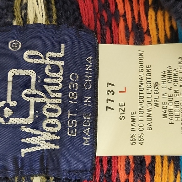 Men's long sleeve fairisle sweater Woolrich sz large - Picture 6 of 6